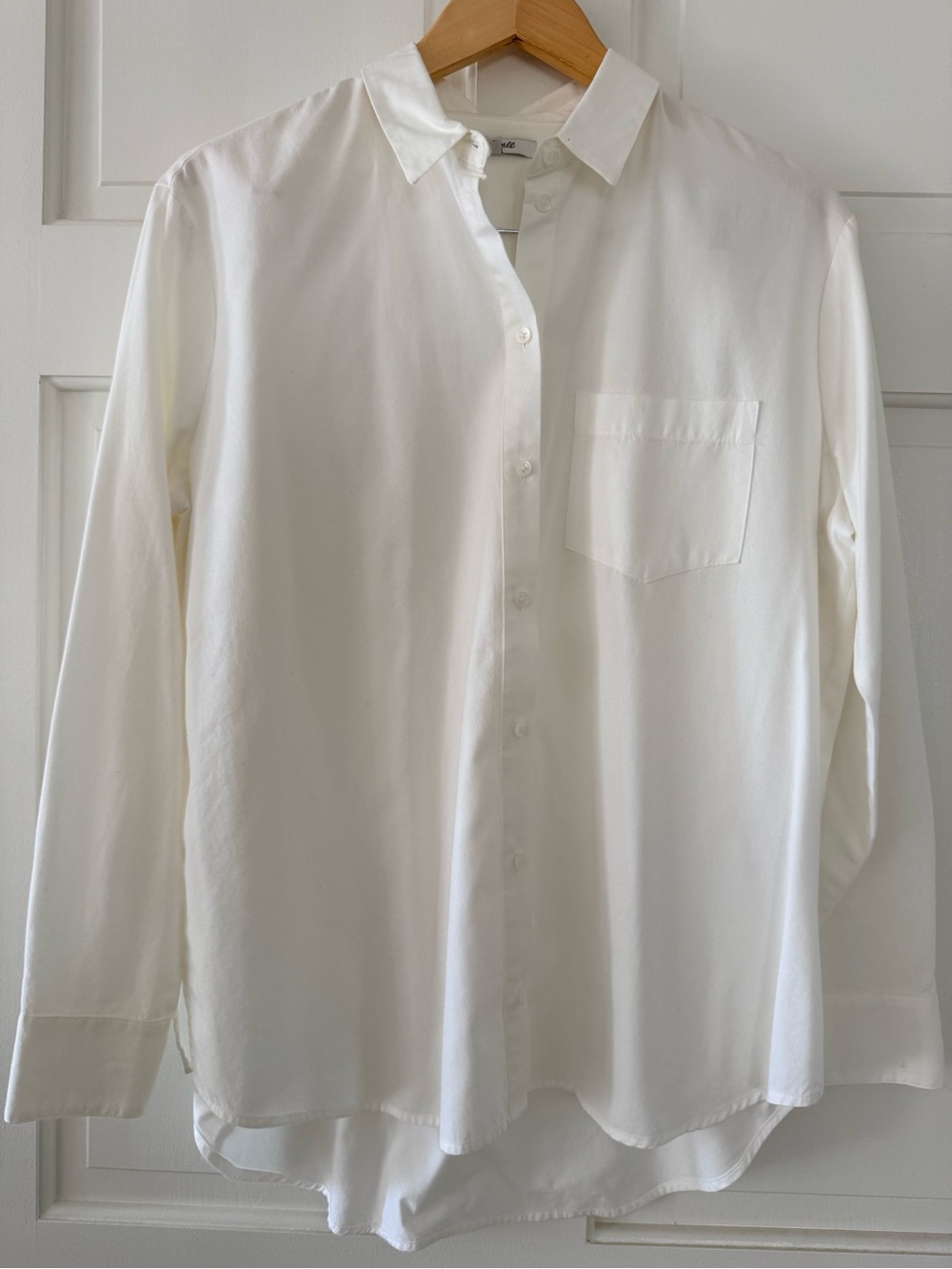 Madewell White Long-Sleeve Button-Down Shirt M
